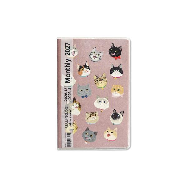 G.C.PRESS　2027ダイアリー　月間　ポケット　ＮＥＫＯ　760-41｜2027手帳 スケジュール帳 マンスリー 月曜始まり