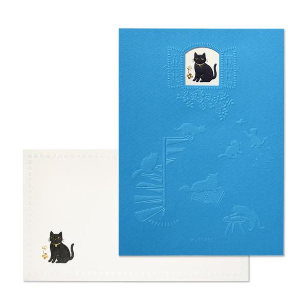 G.C.PRESS 便箋/封筒セット キャット｜文房具 レターセット 手紙 猫