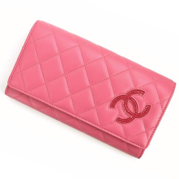 ⭐️新品未使用⭐️　CHANEL　シャネル　CCマーク　二つ折り財布　ピンク CHANEL シャネル マトラッセ ココマーク 二つ折り財布 ピンク