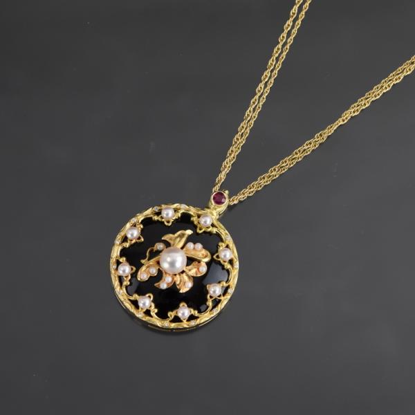 クリスチャンベルナール ネックレス 54.5cm 18金 k18 イエローゴールド オニキス パール ルビー 0.30ct ダイヤ 0.14ct ジュエリー レディース アクトワン クリスチャンベルナール ネックレス 54.5cm 18金 k18 イエローゴールド オニキス パール ルビー 0.30ct ダイヤ 0.14ct ジュエリー レディース アクトワン