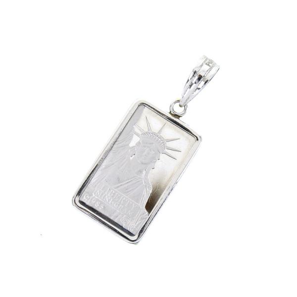 ペンダントトップ 純プラチナ 自由の女神 リバティ インゴット 2g