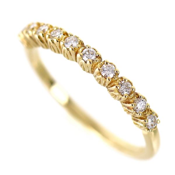 AHKAHゴールドリング ダイヤモンドストーン付き AHKAH（アーカー） 指輪 レディース 18金 10号 ダイヤ 0.15ct ダイヤ