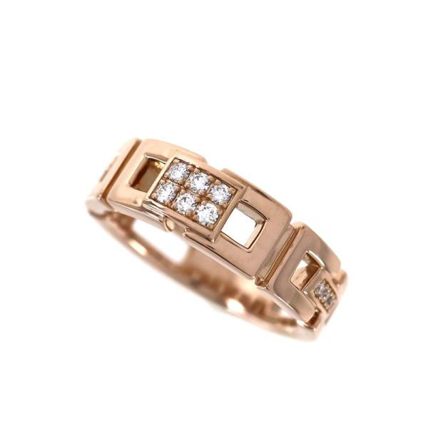 指輪 レディース 18金 13号 K18PG ピンクゴールド ダイヤ 0.12ct