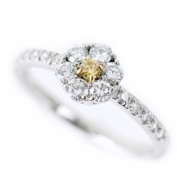 指輪 レディース プラチナ950 12.5号 Pt950×K18YG フラワーモチーフ