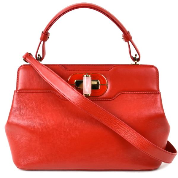 BVLGARI ブルガリ イザベラ・ロッセリーニ 2WAYバッグ レザー レッド