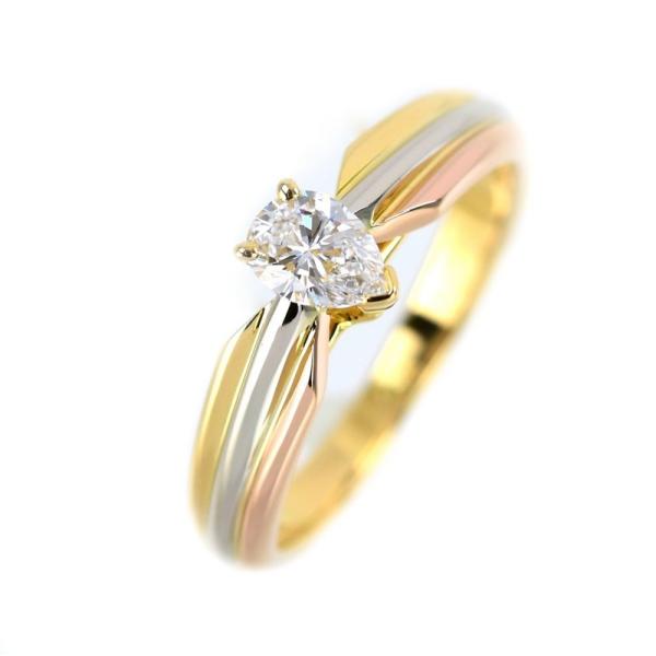 TRINITY（Cartier） カルティエ 指輪 ペアシェイプダイヤ 0.31ct