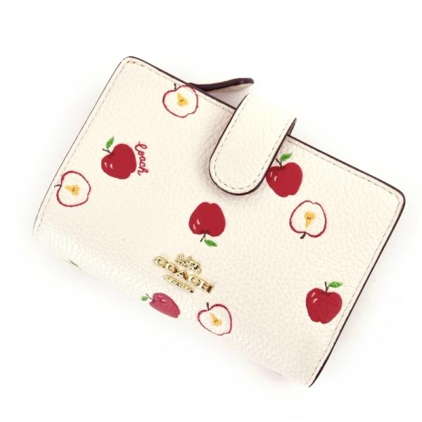 COACH コーチ 財布 レディース 二つ折り アップルプリント