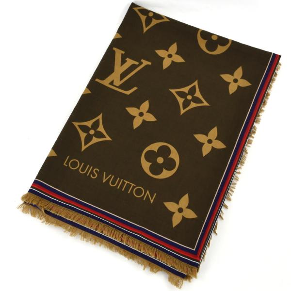 LOUIS VUITTON ルイヴィトン ジャイアント モノグラム 大判ストール 国内発 Louis Vuitton ショール モノグラム デニム 大判ストール