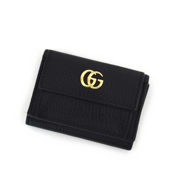GUCCI　お財布 GUCCI グッチ 財布 三つ折り財布 523277 GGマーモント ブラック