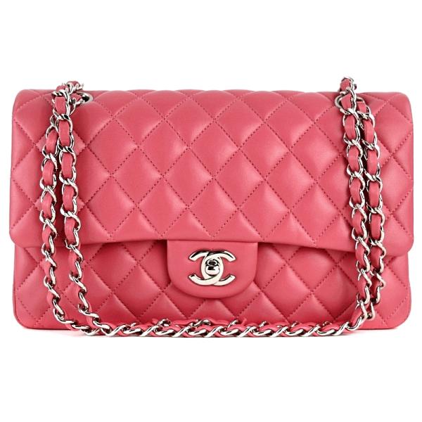 【美品】CHANEL シャネル マトラッセ ダブルチェーン ショルダーバッグ マトラッセ シャネル チェーンショルダー ダブルフラップ ピンク