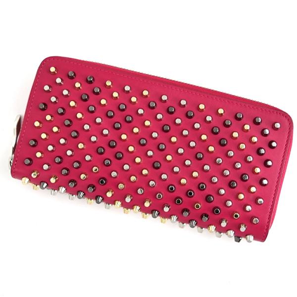 【美品】クリスチャンルブタン パネトーネラウンドファスナー ピンク 長財布 Christian Louboutin クリスチャンルブタン パネトーネラウンド