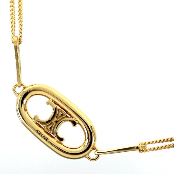 CELINE セリーヌ ネックレス ヴィンテージ 約37cm トリオンフモチーフ CELINE セリーヌ トリオンフ ミニ トリオンフ ネックレス