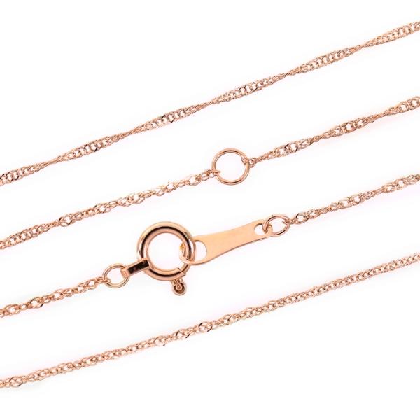 GSTV✦K18PG★WAO金具✦ スクリューチェーンネックレス★ ネックレス チェーン 18k スクリューチェーン 45cm 0.8g K18PG