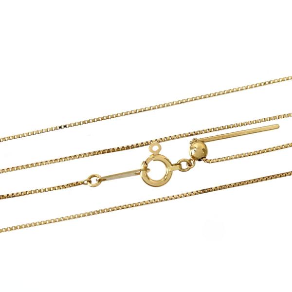 ネックレス チェーン 18k ベネチアンチェーン 60cm 1.8g アジャスター 
