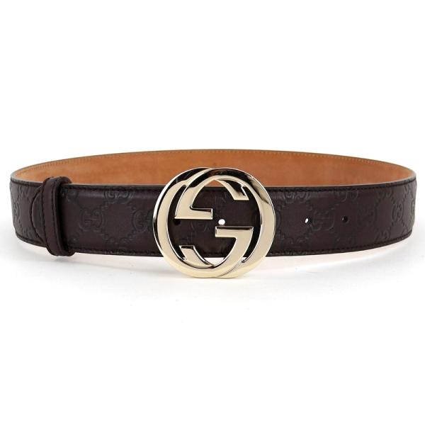 GUCCI グッチ メンズベルト 85/34 インターロッキングG ダーク