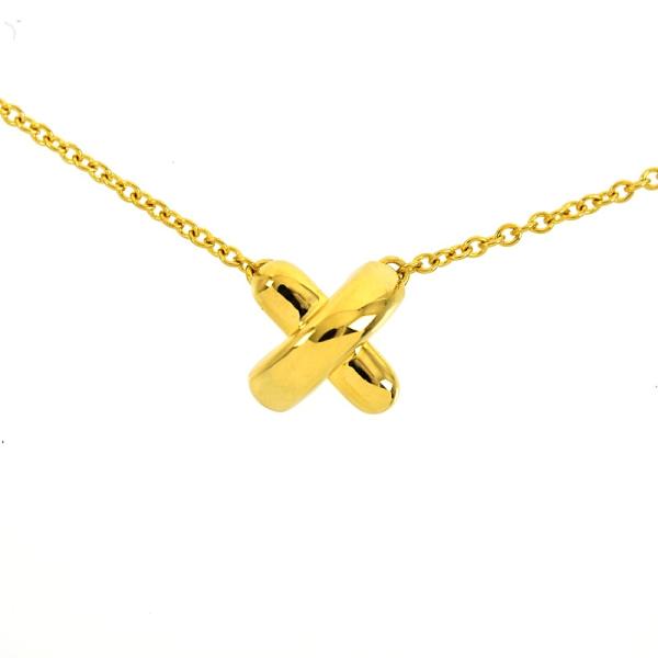 TIFFANY&Co. ティファニー ネックレス クロスステッチ K18YG イエロー