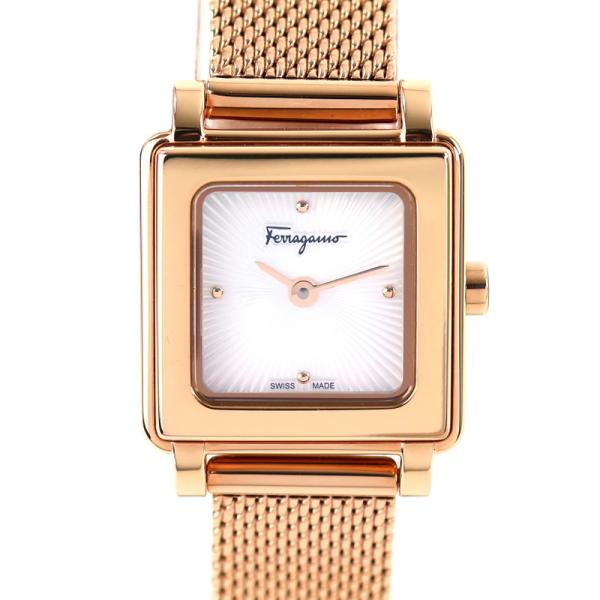 値下げ 稼働★良品 サルバトーレフェラガモ スクエア 白文字盤 レディース腕時計 Salvatore Ferragamo - 値下げ 稼働☆良品 サルバトーレフェラガモ