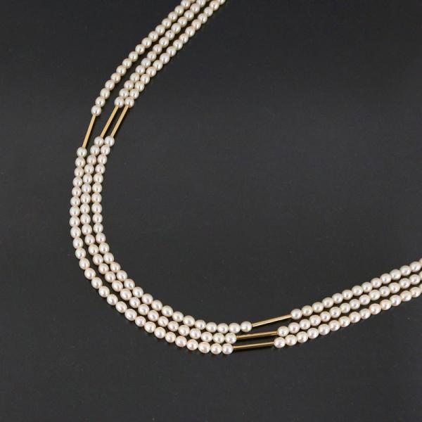 TASAKI タサキ 淡水パール 3連ネックレス 93cm K18YG留め具 淡水