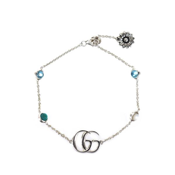 GUCCI SV925 ダブルG マザーオブパール ブレスレット シルバー GUCCI グッチ ダブルG マザーオブパール ブレスレット 527393