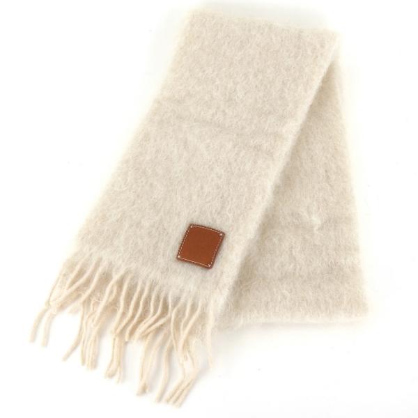 LOEWE（ロエベ） マフラー レディース モヘヤ&ウール ホワイト