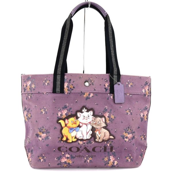 【美品】COACH コーチ×ディズニー コラボ トートバッグ 花柄 ピンク COACH（コーチ） ディズニーコラボ トートバッグ パープル系 おしゃれ