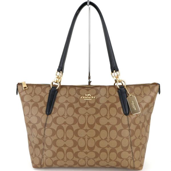COACH トートバッグ　シグネチャー　ダークブラウン COACH コーチ シグネチャー チェーン トート バッグ ダーク