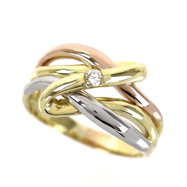 プラチナ900　ピンクゴールド18k大粒ダイヤ0.395 0.105サイズ16号 プラチナ900 ピンクゴールド18k大粒ダイヤ0.395 0.105サイズ16号