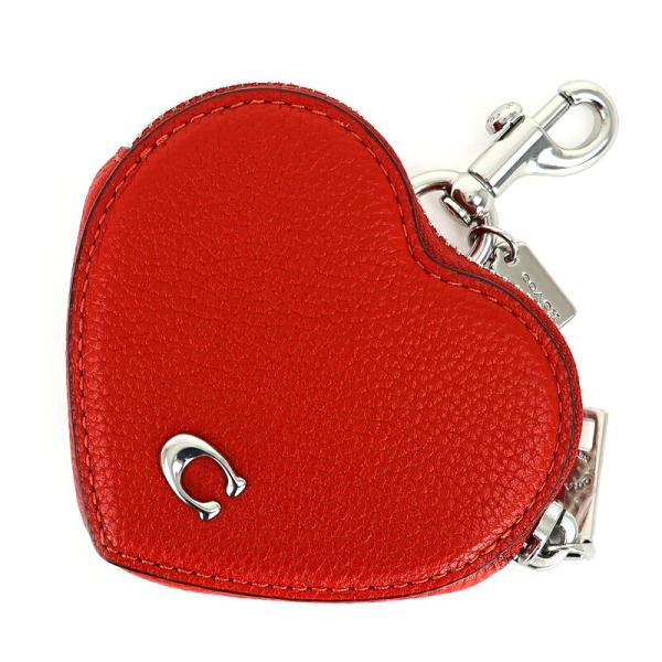 COACH（コーチ） ハートコインパース レッド フック付き ポリッシュド