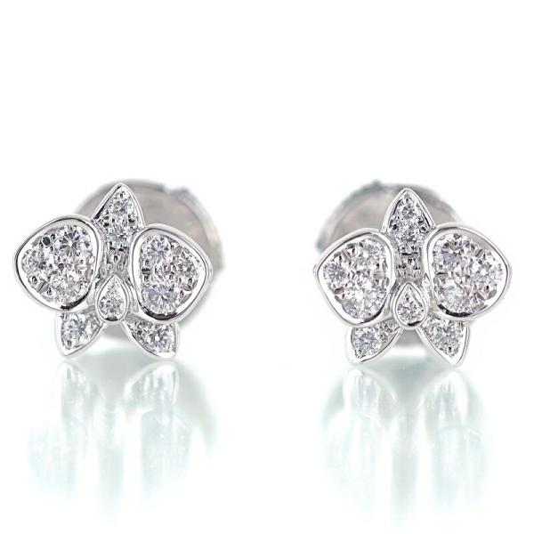 CARESSE D'ORCHIDEES PAR CARTIER カルティエ ピアス K18WG カレス