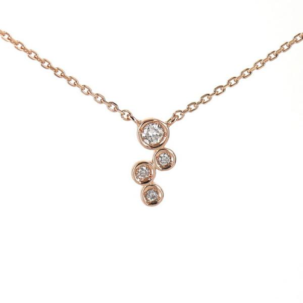 【美品】4℃ 10K ネックレス　5石ダイヤ　ピンクゴールド 4℃（ヨンドシー） ネックレス 10k 10金 ピンクゴールド 39cm