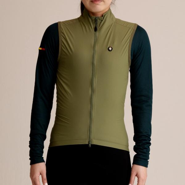 Lion de KAPELMUUR (リオン・ド・カペルミュール) ストレッチウインドベスト　リップストップ グリーン stretch wind vest