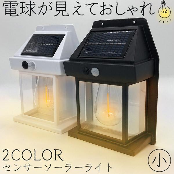 ソーラーセンサーライト 電球色 2色 12x6x17.1cm センサーライト