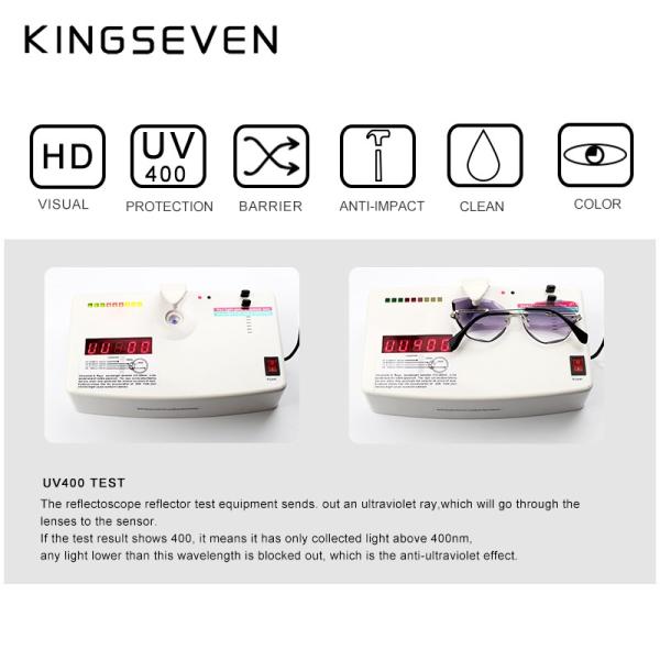 割り引き サングラス レディース Uv デザイン ファッション 縁なし Kingseven ヴィンテージ クラシックブランド 合金フレーム オレンジグラデーション