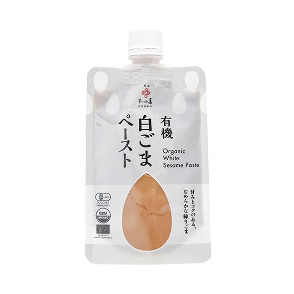 【商品情報】●名称：有機ごまペースト●原材料名： 有機白ごま（エジプト又はパラグアイ）●内容量:80g●賞味期限：枠外下部に記載●保存方法：直射日光を避け常温で保存●製造元：（株）和田萬ごま 有機ごまぺースト 白ごま 練りごま 有機白ごま ...