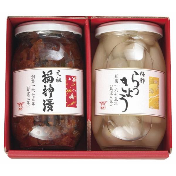 【商品名】 紅白セット 福神漬・らっきょう  【内容】大瓶福神漬 380g ・大瓶らっきょう 240g ×各1 【箱サイズ】13×15×7.5cm 【賞味期限】常温1年6ヶ月 (表示期限の半分以上) 【アレルゲン】小麦 【商品について】縁起...