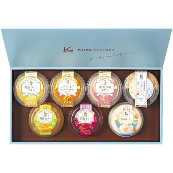 【商品名】 フルーツプリン・ゼリー詰合せ 【内容】蒟蒻ゼリー フルーツヨーグルト・ぶどう・ゴールデンパイン  各230g ・アルフォンソマンゴープリン・完熟バナナプリン・白桃プリン 各150g ・くずもち 黒蜜・きなこ付  125g ×各1...