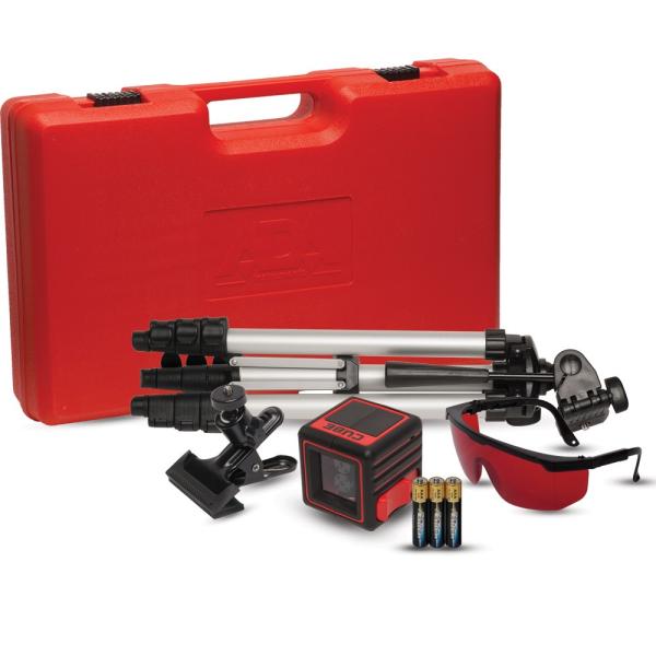 3％OFF レーザー墨出し器 ハイパーキューブアルティメット1V1H エレベーター三脚と金属製固定用クリップ付き 高輝度