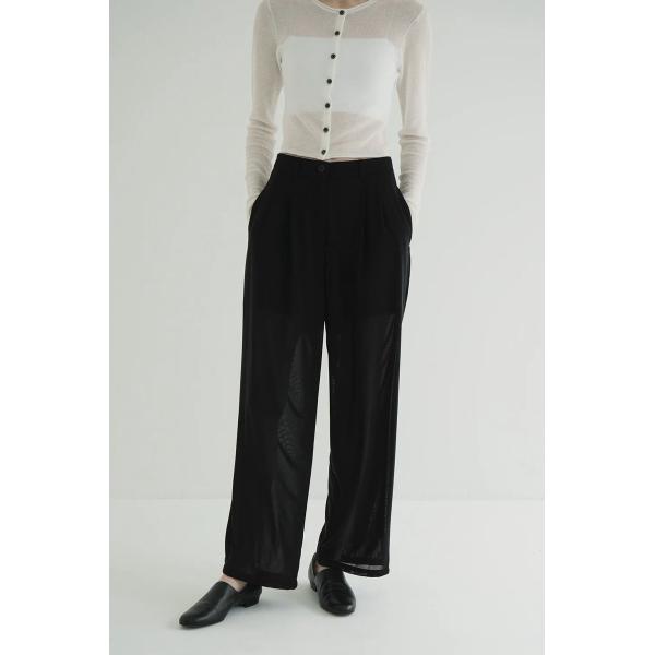 CLANE（クラネ） シアータックパンツ - SHEER TUCK PANTS BLACK