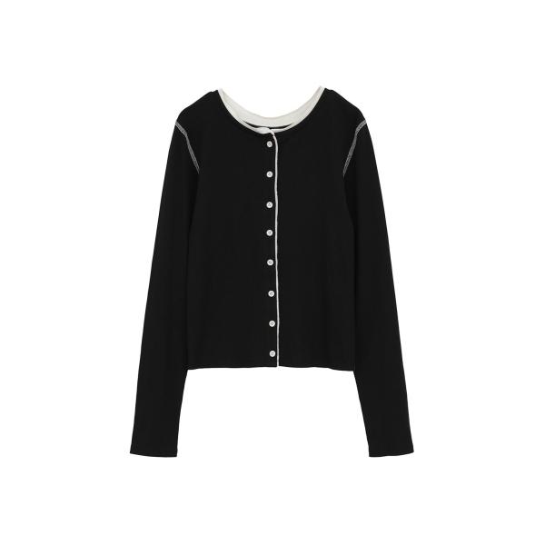 CLANE（クラネ） バイカラーカーディガン | W FACE BICOLOR CARDIGAN