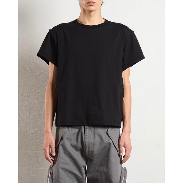 t_a ティーエー 23SS Mesh Half Sleeve ハーフスリーブメッシュTシャツ ブラック U UN3D. tシャツ H/S MESH TOP / ハーフスリーブメッシュトップ