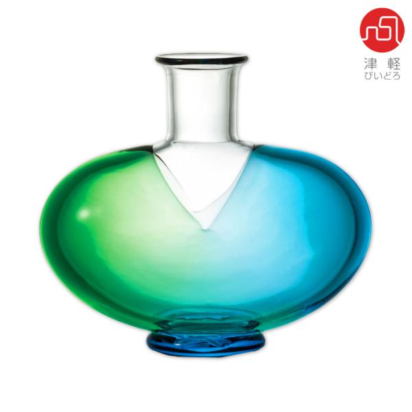 津軽びいどろ 花瓶 花器 復刻 青森 ブルー グリーン 日本製 専用