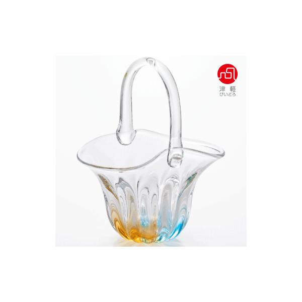 津軽びいどろ　手付き花器（花瓶） 楽天市場】津軽びいどろ 花瓶 花ひかり 最大8×高さ15cm 日本製