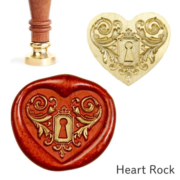 シーリングスタンプ ヘッド ＜ Heart Rock ＞ ハート型 変形  adesso 交換用 スタンプヘッド シーリングワックス 封蝋