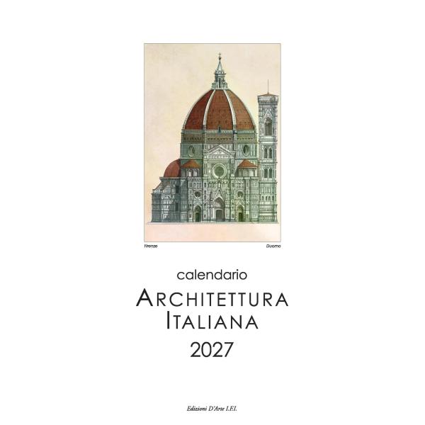 2027年 カレンダー ARCHITETTURA ITALIANA イタリア製 縦長 13.5×34cm 直輸入 壁掛け ISTITUTO FOTOCROMO ITALIANO / I.F.I イタリア 世界遺産 建築