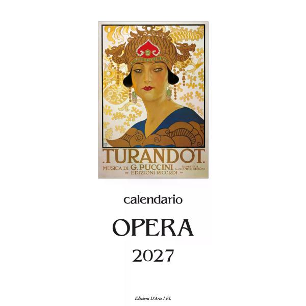 2027年 カレンダー OPERA イタリア製 縦長 13.5×34cm 直輸入 壁掛け ISTITUTO FOTOCROMO ITALIANO / I.F.I ヴィンテージ イタリア オペラ