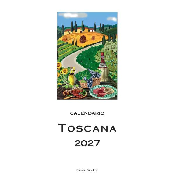 2027年 カレンダー TOSCANA イタリア製 縦長 13.5×34cm 直輸入 壁掛け ISTITUTO FOTOCROMO ITALIANO / I.F.I ヴィンテージ イタリア トスカーナ