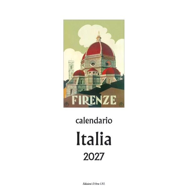 2027年 カレンダー Italia イタリア製 縦長 13.5×34cm 直輸入 壁掛け ISTITUTO FOTOCROMO ITALIANO / I.F.I ヴィンテージ イタリア