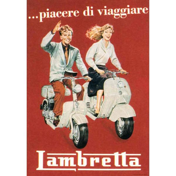 ポスター イタリア ランブレッタ I.F.I  50×70 LAMBRETTA CR038 【角折れあり】インテリア