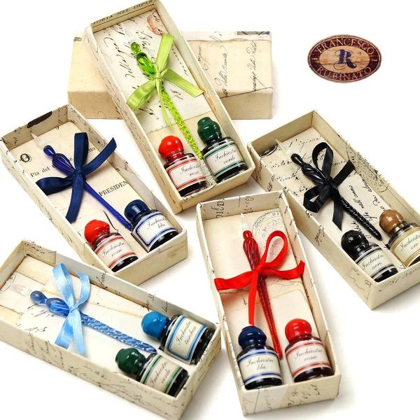 ガラスペン インク付き RUBINATO 118/SET ミニガラスペン イタリア製 ガラスペン インク付き RUBINATO 118/SET ミニガラスペン イタリア製