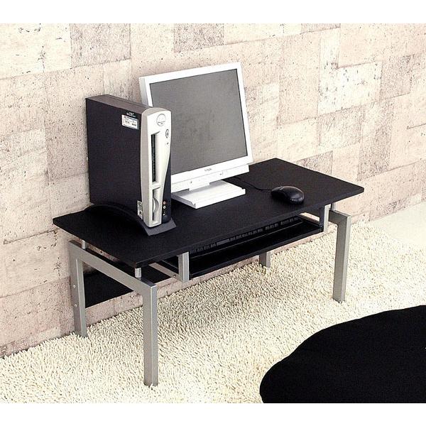 ロータイプ パソコンデスク スライドテーブル付き PCデスク北海道も九州も離島も送料無料（沖縄配送不可）カラー：ブラック(BK)の販売ページになります。 サイズ:(W)幅90cm×(D)奥行40cm〜59cm×(H)高41cmキーボード棚有...